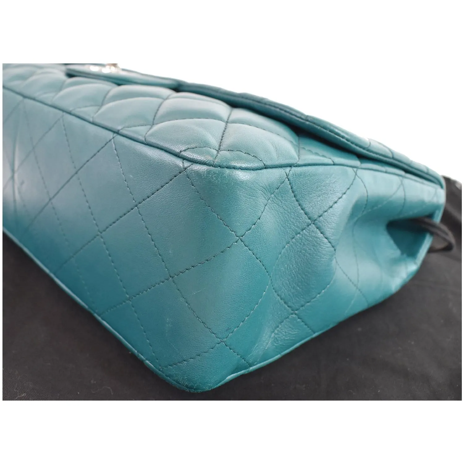 CHANEL Jumbo Classic Single Flap Lambskin Crossbody Bag Teal