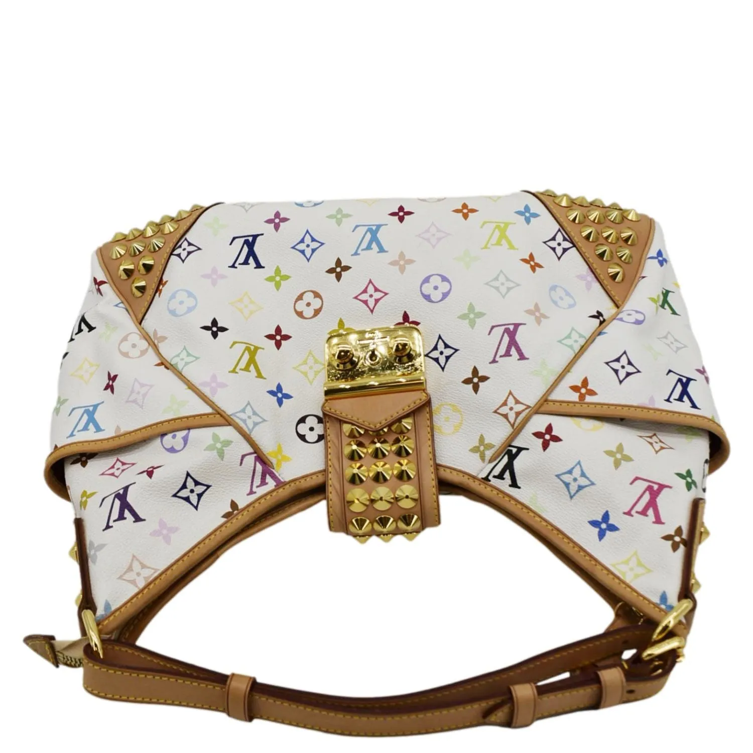 LOUIS VUITTON Chrissie Monogram Multicolor Canvas Hobo Bag White